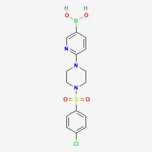 molecular formula C15H17BClN3O4S B1430624 (6-(4-((4-Chlorophenyl)sulfonyl)piperazin-1-yl)pyridin-3-yl)boronic acid CAS No. 1003043-43-3