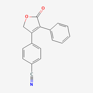 molecular formula C17H11NO2 B14306242 Benzonitrile, 4-(2,5-dihydro-5-oxo-4-phenyl-3-furanyl)- CAS No. 116156-22-0