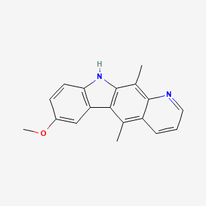 molecular formula C18H16N2O B14306323 10H-Pyrido[2,3-b]carbazole, 7-methoxy-5,11-dimethyl- CAS No. 125791-15-3