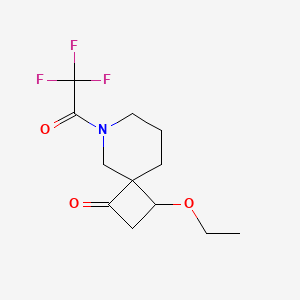 molecular formula C12H16F3NO3 B1430639 3-Ethoxy-6-(trifluoroacetyl)-6-azaspiro[3.5]nonan-1-one CAS No. 1803591-73-2
