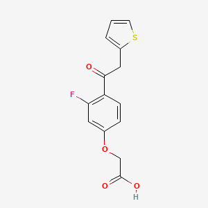 molecular formula C14H11FO4S B14306414 {3-Fluoro-4-[(thiophen-2-yl)acetyl]phenoxy}acetic acid CAS No. 112899-48-6