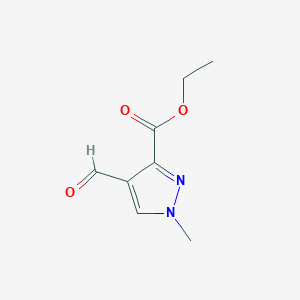 molecular formula C8H10N2O3 B1430644 ethyl 4-formyl-1-methyl-1H-pyrazole-3-carboxylate CAS No. 1594890-30-8