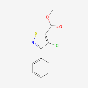 molecular formula C11H8ClNO2S B14306451 Methyl 4-chloro-3-phenyl-1,2-thiazole-5-carboxylate CAS No. 110919-39-6