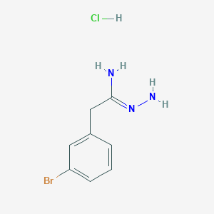 molecular formula C8H11BrClN3 B1430647 N-amino-2-(3-bromophenyl)ethanimidamide hydrochloride CAS No. 1461707-75-4