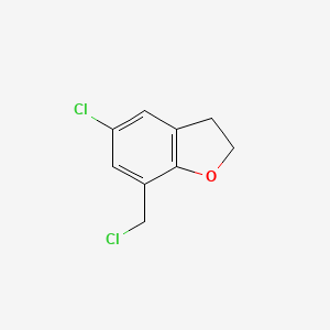 molecular formula C9H8Cl2O B1430648 5-Chloro-7-(chloromethyl)-2,3-dihydro-1-benzofuran CAS No. 1461705-84-9