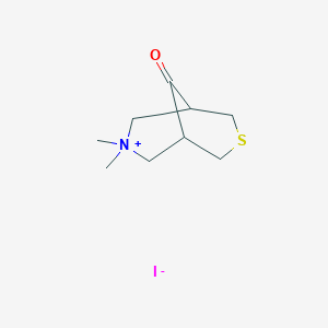 molecular formula C9H16INOS B14306635 7,7-Dimethyl-9-oxo-3-thia-7-azabicyclo[3.3.1]nonan-7-ium iodide CAS No. 112470-87-8