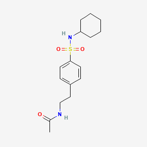 molecular formula C16H24N2O3S B14306658 N-{2-[4-(Cyclohexylsulfamoyl)phenyl]ethyl}acetamide CAS No. 112557-10-5