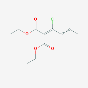 molecular formula C12H17ClO4 B14306680 Diethyl (1-chloro-2-methylbut-2-en-1-ylidene)propanedioate CAS No. 112270-05-0