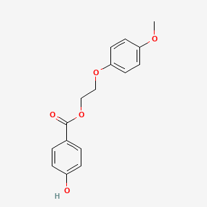 molecular formula C16H16O5 B14306684 Benzoic acid, 4-hydroxy-, 2-(4-methoxyphenoxy)ethyl ester CAS No. 116089-79-3
