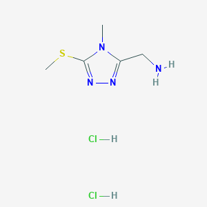 molecular formula C5H12Cl2N4S B1430674 [4-methyl-5-(methylsulfanyl)-4H-1,2,4-triazol-3-yl]methanamine dihydrochloride CAS No. 1461706-99-9