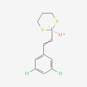 molecular formula C12H11Cl2LiS2 B14306743 Lithium 2-[2-(3,5-dichlorophenyl)ethenyl]-1,3-dithian-2-ide CAS No. 111662-28-3