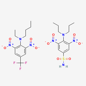 molecular formula C25H34F3N7O10S B14306767 Benefin-oryzalin mixt. CAS No. 117266-31-6