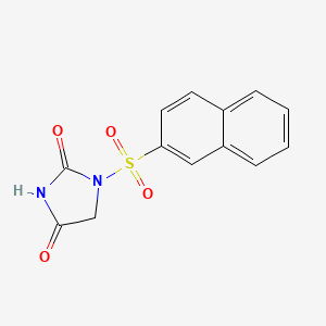 molecular formula C13H10N2O4S B14306772 1-(Naphthalene-2-sulfonyl)imidazolidine-2,4-dione CAS No. 111261-89-3