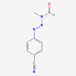 molecular formula C9H8N4O B14306777 4-[(1E)-3-Formyl-3-methyltriaz-1-en-1-yl]benzonitrile CAS No. 116548-42-6