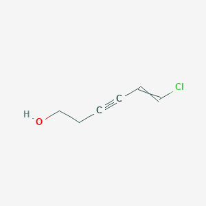 molecular formula C6H7ClO B14306808 6-Chlorohex-5-EN-3-YN-1-OL CAS No. 114534-21-3