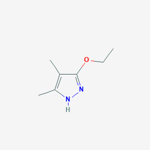 molecular formula C7H12N2O B14306832 1H-Pyrazole, 3-ethoxy-4,5-dimethyl- CAS No. 116570-81-1