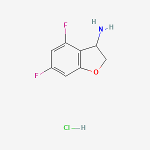 molecular formula C8H8ClF2NO B1430702 4,6-Difluoro-2,3-dihydro-1-benzofuran-3-amine hydrochloride CAS No. 1461713-34-7