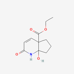 ethyl 7a-hydroxy-2-oxo-1H,2H,4aH,5H,6H,7H,7aH-cyclopenta[b]pyridine-4a-carboxylate