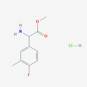 molecular formula C10H13ClFNO2 B1430721 Methyl 2-amino-2-(4-fluoro-3-methylphenyl)acetate hydrochloride CAS No. 1803566-22-4