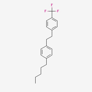 molecular formula C20H23F3 B14307280 Benzene, 1-[2-(4-pentylphenyl)ethyl]-4-(trifluoromethyl)- CAS No. 113743-16-1