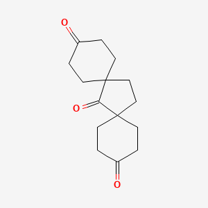 molecular formula C15H20O3 B14307327 Dispiro[5.1.5~8~.2~6~]pentadecane-3,7,11-trione CAS No. 117221-94-0