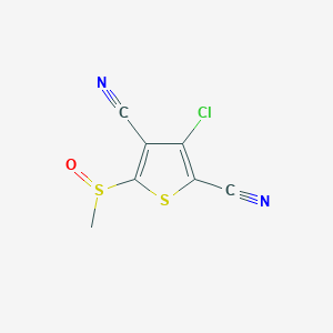 molecular formula C7H3ClN2OS2 B14307475 3-Chloro-5-(methanesulfinyl)thiophene-2,4-dicarbonitrile CAS No. 116170-26-4