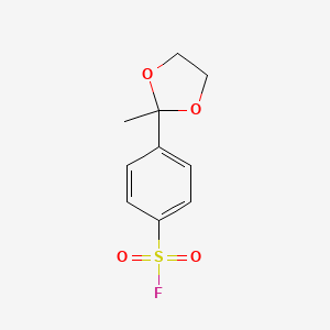 molecular formula C10H11FO4S B1430749 4-(2-Methyl-1,3-dioxolan-2-yl)benzene-1-sulfonyl fluoride CAS No. 1803607-43-3