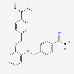 molecular formula C22H22N4O2 B14307490 Benzenecarboximidamide, 4,4'-[1,2-phenylenebis(oxymethylene)]bis- CAS No. 118499-90-4