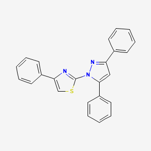 molecular formula C24H17N3S B14307498 Thiazole, 2-(3,5-diphenyl-1H-pyrazol-1-yl)-4-phenyl- CAS No. 112447-59-3