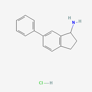 molecular formula C15H16ClN B1430751 6-phenyl-2,3-dihydro-1H-inden-1-amine hydrochloride CAS No. 1803582-91-3