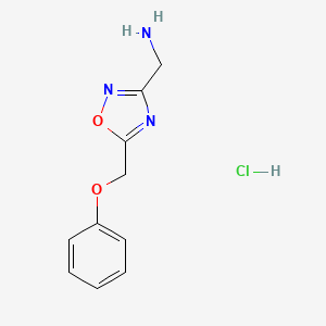 molecular formula C10H12ClN3O2 B1430756 [5-(Phenoxymethyl)-1,2,4-oxadiazol-3-yl]methanamine hydrochloride CAS No. 1803611-07-5