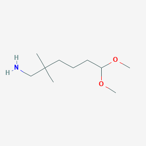 molecular formula C10H23NO2 B1430757 6,6-Dimethoxy-2,2-dimethylhexan-1-amine CAS No. 1803610-20-9