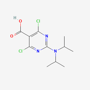 molecular formula C11H15Cl2N3O2 B1430758 2-[Bis(propan-2-yl)amino]-4,6-dichloropyrimidine-5-carboxylic acid CAS No. 1803596-86-2