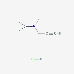 molecular formula C7H12ClN B1430760 N-methyl-N-(prop-2-yn-1-yl)cyclopropanamine hydrochloride CAS No. 1803599-88-3