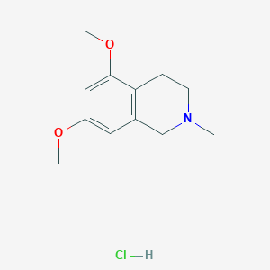 molecular formula C12H18ClNO2 B1430775 Isoquinoline, 1,2,3,4-tetrahydro-5,7-dimethoxy-2-methyl-, hydrochloride CAS No. 76992-75-1
