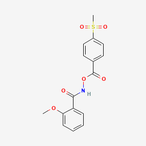 molecular formula C16H15NO6S B14307815 N-{[4-(Methanesulfonyl)benzoyl]oxy}-2-methoxybenzamide CAS No. 113459-05-5
