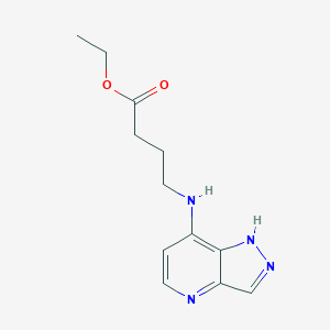 molecular formula C12H16N4O2 B14308092 Ethyl 4-[(1H-pyrazolo[4,3-b]pyridin-7-yl)amino]butanoate CAS No. 112915-60-3