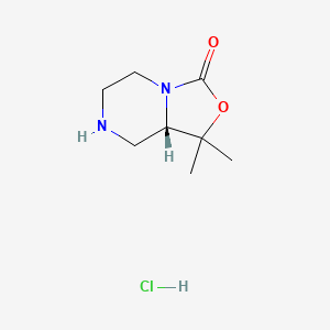molecular formula C8H15ClN2O2 B1430812 (S)-1,1-Dimethyltetrahydro-1H-oxazolo[3,4-a]pyrazin-3(5H)-one hydrochloride CAS No. 1427514-85-9