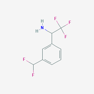 molecular formula C9H8F5N B1430820 1-(3-(Difluoromethyl)phenyl)-2,2,2-trifluoroethanamine CAS No. 1270481-94-1