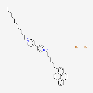 molecular formula C44H54Br2N2 B14308207 1-Dodecyl-1'-[6-(pyren-1-yl)hexyl]-4,4'-bipyridin-1-ium dibromide CAS No. 116341-03-8