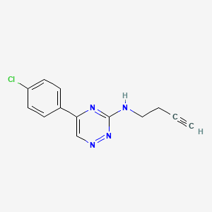 molecular formula C13H11ClN4 B14308225 N-(But-3-yn-1-yl)-5-(4-chlorophenyl)-1,2,4-triazin-3-amine CAS No. 110167-10-7