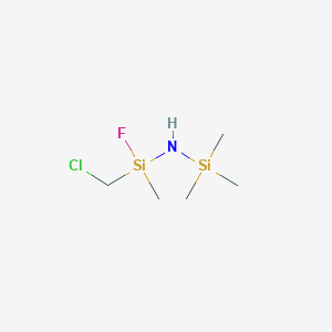 molecular formula C5H15ClFNSi2 B14308309 1-(Chloromethyl)-1-fluoro-1-methyl-N-(trimethylsilyl)silanamine CAS No. 113412-47-8