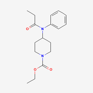 molecular formula C17H24N2O3 B14308321 Ethyl 4-[phenyl(propanoyl)amino]piperidine-1-carboxylate CAS No. 116512-93-7