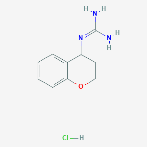 molecular formula C10H14ClN3O B1430834 2-(3,4-dihydro-2H-1-benzopyran-4-yl)guanidine hydrochloride CAS No. 1803599-28-1