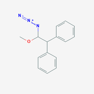 molecular formula C15H15N3O B14308377 (2-Azido-2-methoxy-1-phenylethyl)benzene CAS No. 111238-39-2