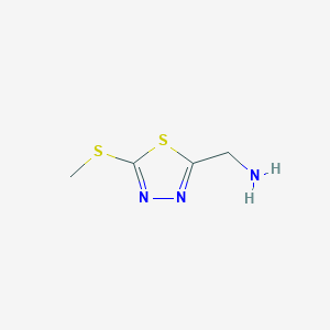 molecular formula C4H7N3S2 B1430840 [5-(Methylsulfanyl)-1,3,4-thiadiazol-2-yl]methanamine CAS No. 933693-22-2