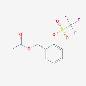 molecular formula C10H9F3O5S B14308409 {2-[(Trifluoromethanesulfonyl)oxy]phenyl}methyl acetate CAS No. 112533-10-5