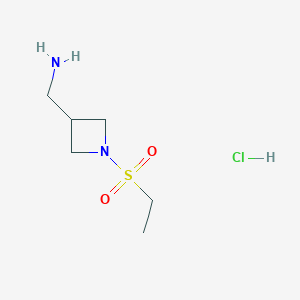 molecular formula C6H15ClN2O2S B1430841 [1-(Ethanesulfonyl)azetidin-3-yl]methanamine hydrochloride CAS No. 1803590-52-4