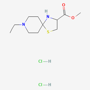 molecular formula C11H22Cl2N2O2S B1430843 Methyl 8-ethyl-1-thia-4,8-diazaspiro[4.5]decane-3-carboxylate dihydrochloride CAS No. 1922702-03-1