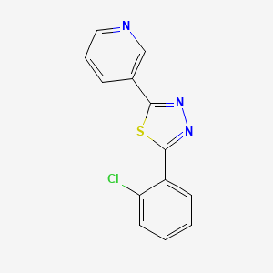molecular formula C13H8ClN3S B14308471 Pyridine, 3-(5-(2-chlorophenyl)-1,3,4-thiadiazol-2-yl)- CAS No. 110729-65-2